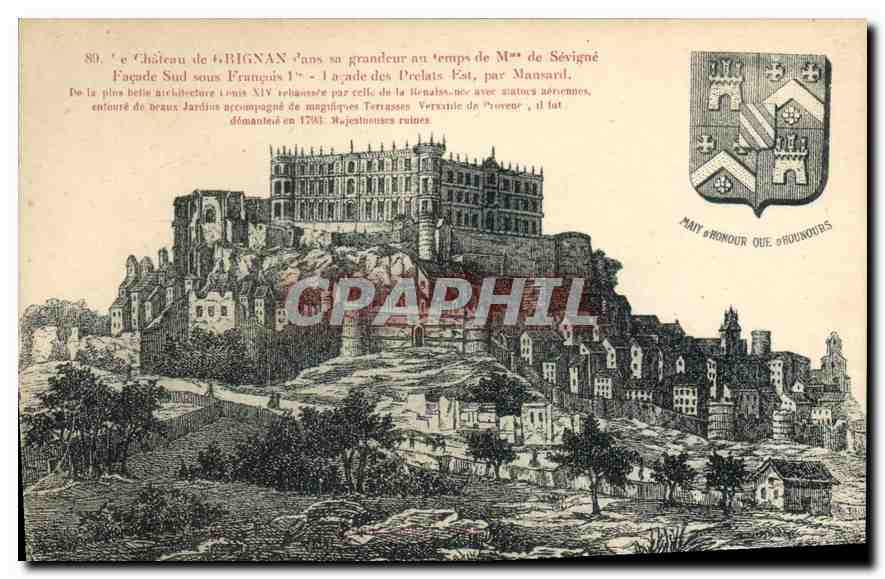 Schloss Bignan — Südseite unter Ludwig XIV, von Mansard — unbekannter Verleger, Nr. 80