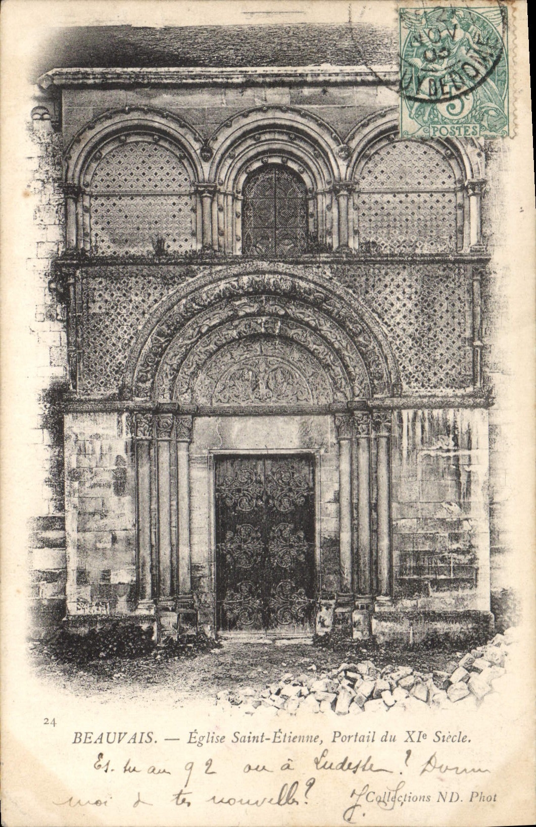 CPA Beauvais Eglise Saint Etienne Portail 