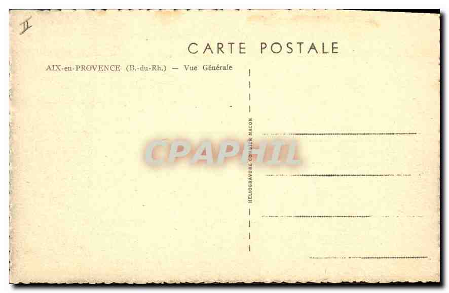Aix-en-Provence — Vue Générale — Héliogravure C. Mâcon — Reverso