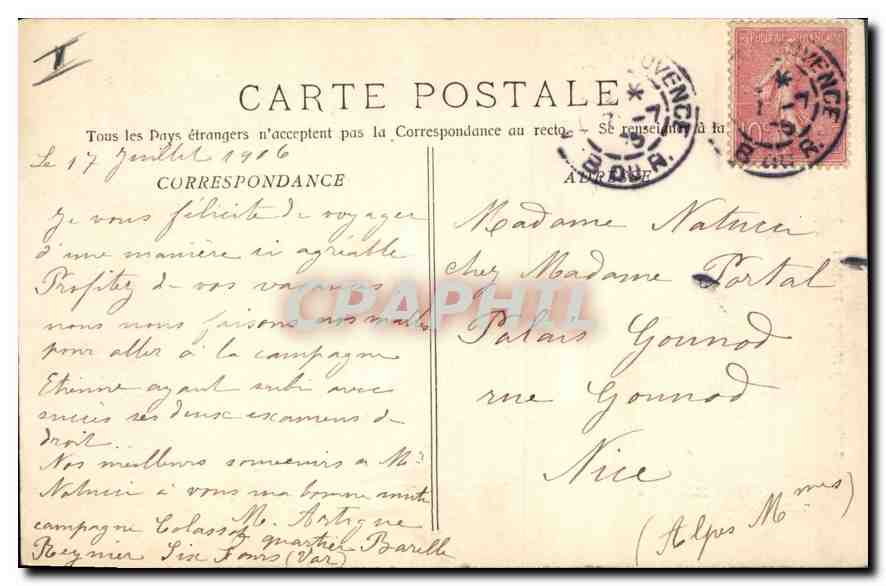 Aix-en-Provence — Statue du Roi René — collection Jaussaud, n°25 — Verso