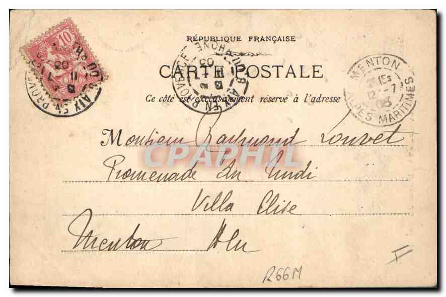 Aix-en-Provence — Statue du Roi René — Éditeur : E. Jaussaud, n°25 — Verso