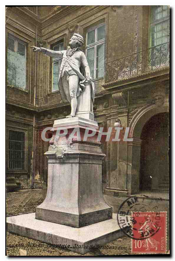 Ala-en-Provence — Statue de Mirabeau dans le jardin du château — Éditeur : Léon Dreyfus, n° 20616