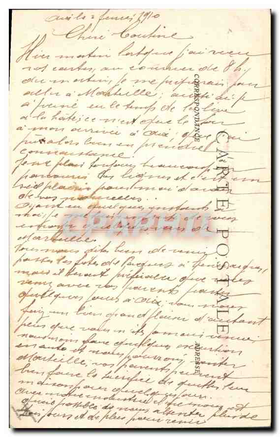 Aix-en-Provence — Statue de Mirabeau dans la cour de la Mairie — Collection Jaussaud, n°10 — Verso