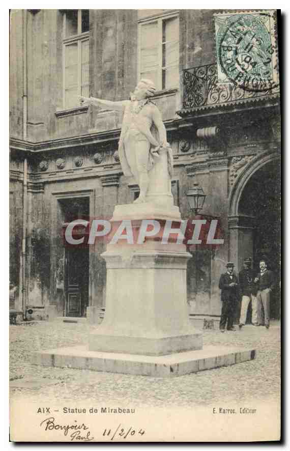 Aix - Statue de Mirabeau — E. Karroc, Éditeur - Recto