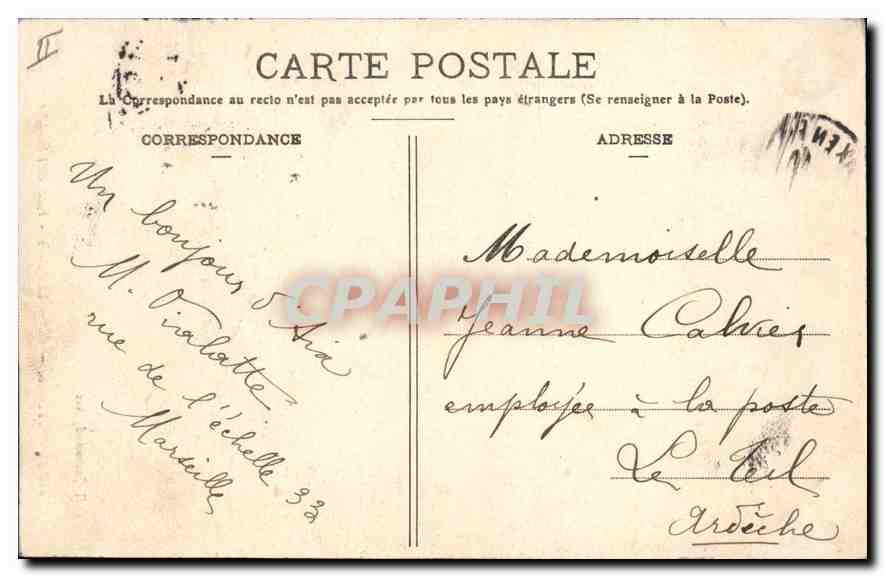 Aix-en-Provence — La Mairie. Tour de l'Horloge — Coll. Jaussaud, Aix — 66 — Verso