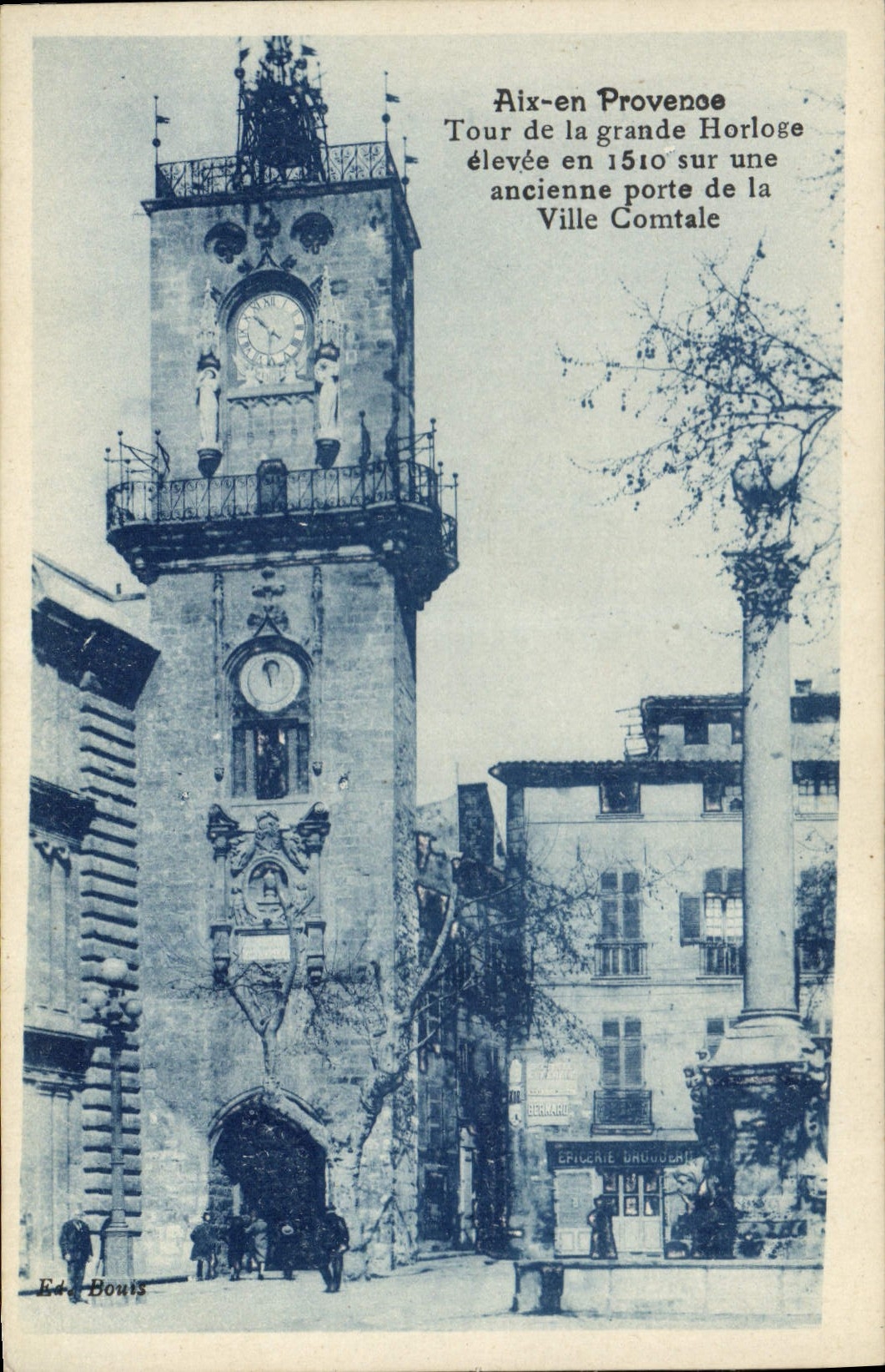 Aix-en-Provence — Ansicht der Großen Uhr auf einer alten Stadttür der Grafenstadt — Verlag Bousis