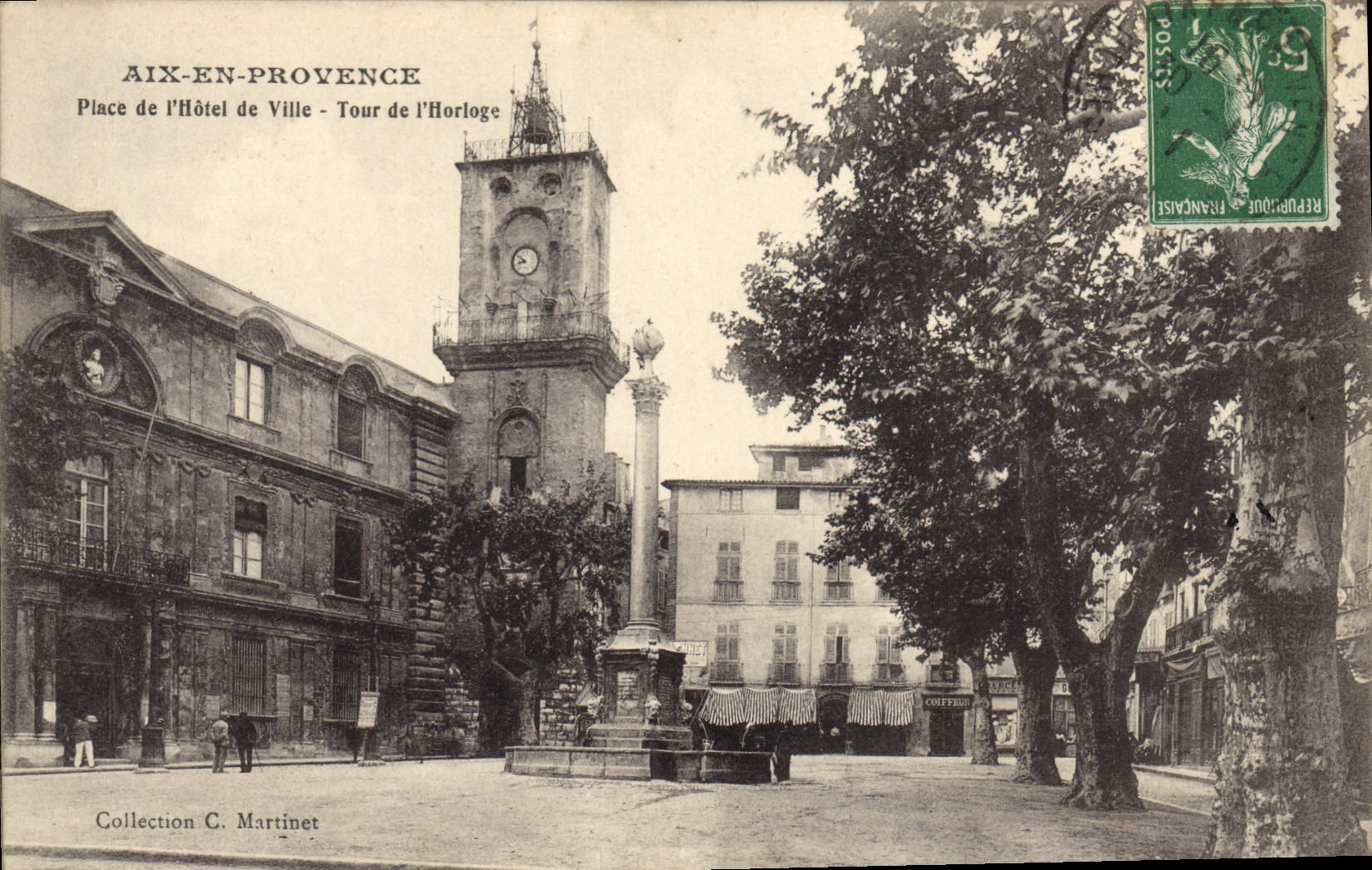 Aix-en-Provence — Platz des Rathauses - Turm der Uhr — Sammlung C. Martinet