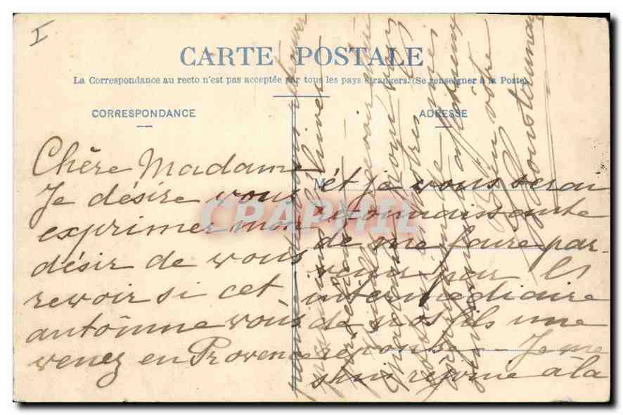 Aix-en-Provence — Tour de l'Horloge et colonne monumentale — Collection C. Martinet, Aix — Verso