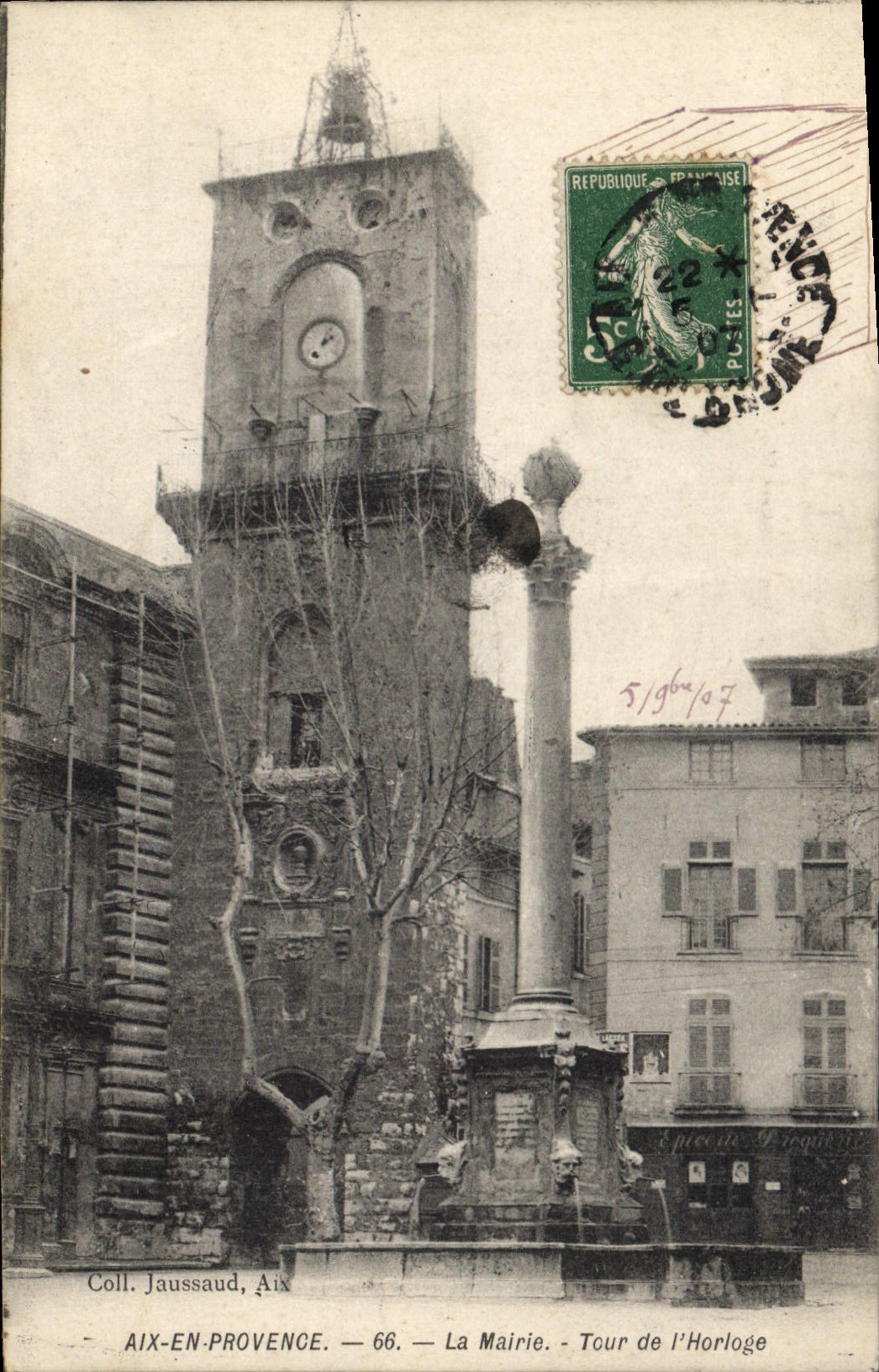 CPA Aix en Provence La Mairie Tour de l'Horloge 
