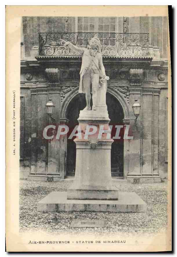 Aix-en-Provence - Statue von Mirabeau — Lib. A. Dragon Aix (Phot. Bournallet)