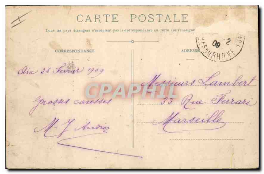Aix-en-Provence — La Mairie — Collection Bausseoun — Verso