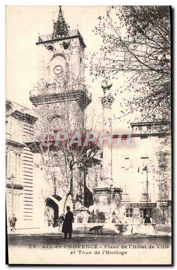 Aix-en-Provence - Place de l'Hôtel de Ville et Tour de l'Horloge