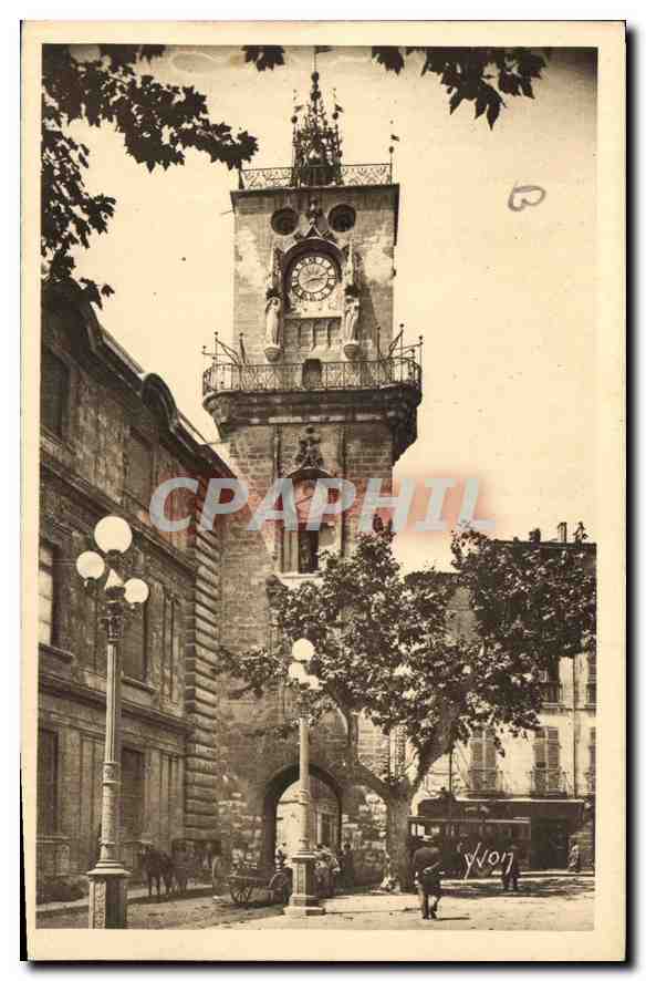 CPA La Douce France Aix en Provence B du R Tour de l'Horloge 