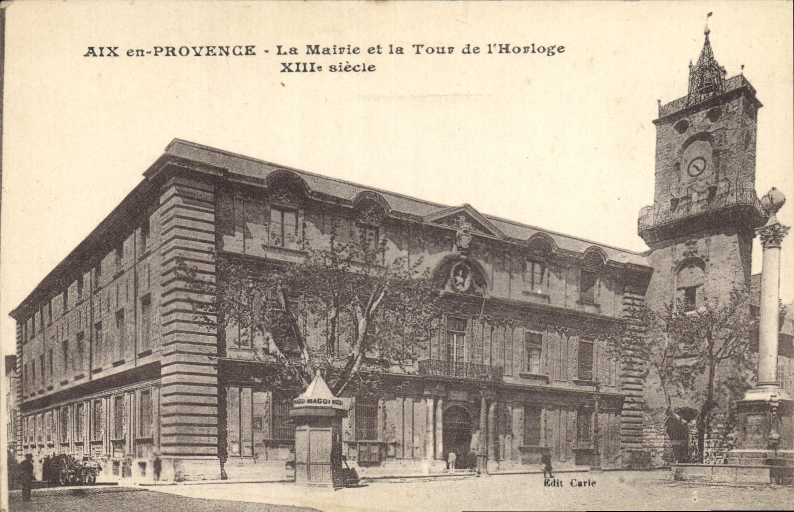 Aix-en-Provence - Rathaus und Uhrenturm - 13. Jahrhundert — Edit Carle