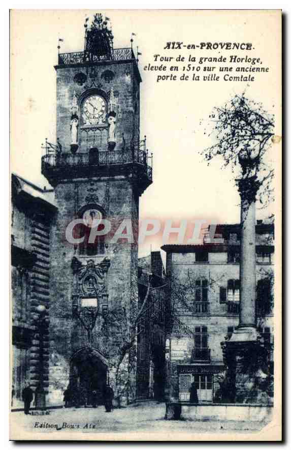 Aix-en-Provence — Torre de la Gran Horloge, construida en 1510 sobre una antigua puerta de la ciudad Contale — Edición Bou's Atz