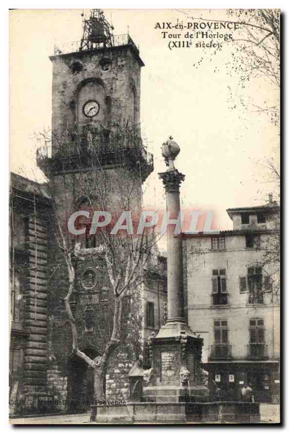 Aix-en-Provence — Clock Tower (13th century) — C. G. Mornat, Aix-en-Provence