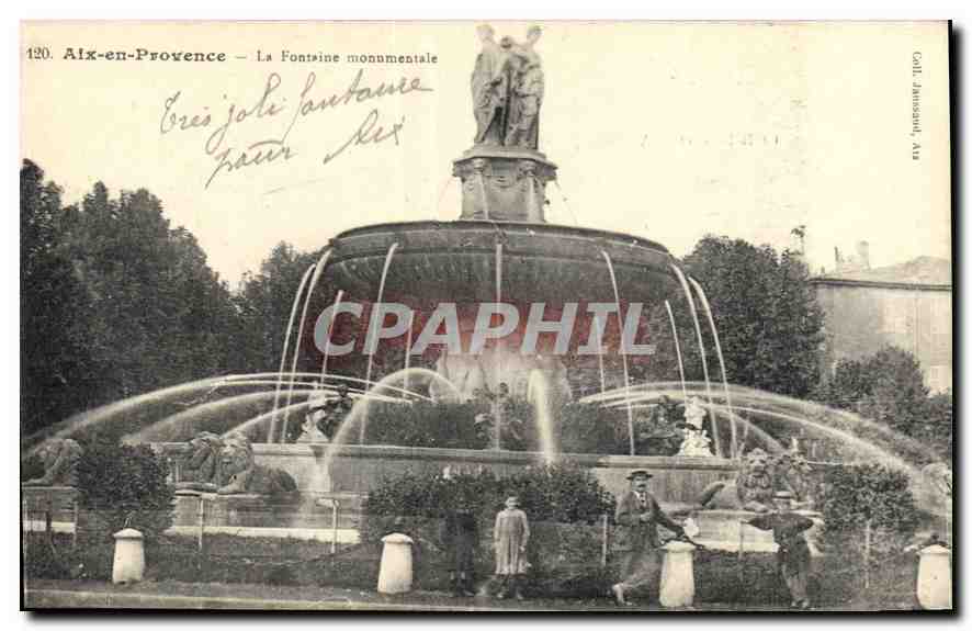 Aix-en-Provence — La Fontaine monumentale — Éditeur : Coll. J. Jussaud, Aix