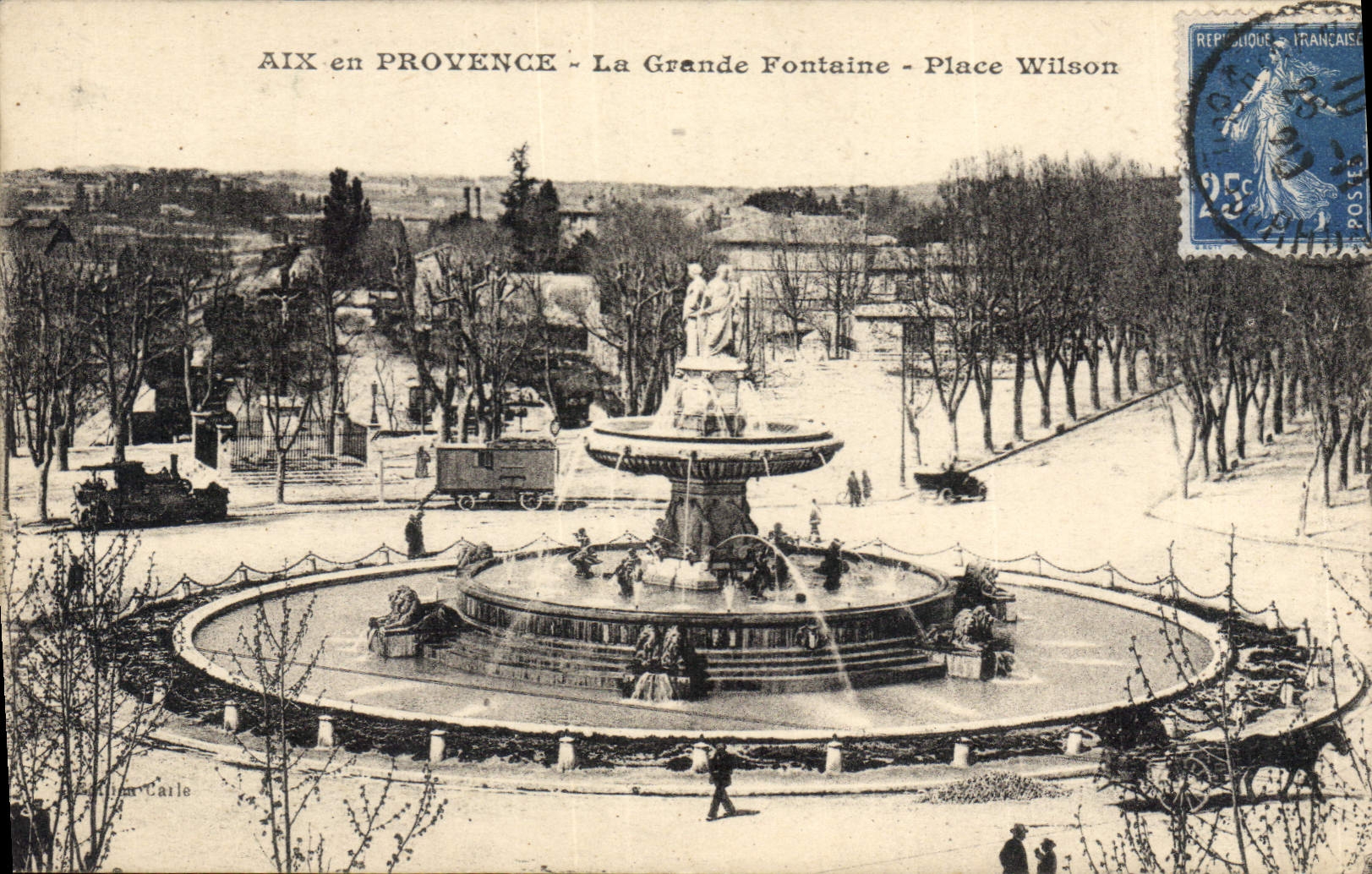 CPA Aix en Provence La Grande Fontaine Place Wilson 