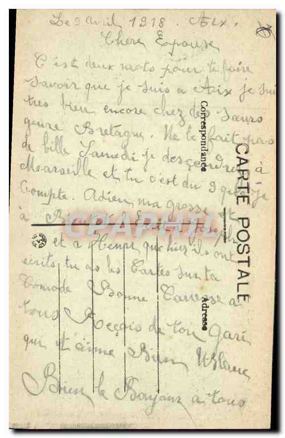 Aix-en-Provence — Fontaine de la Rotonde — C. Martinet, Aix — Verso
