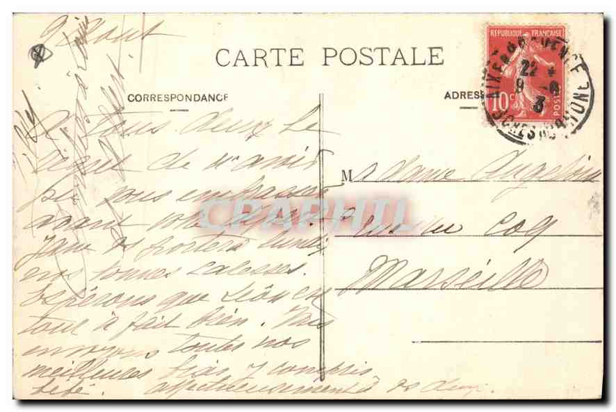 AIX-en-PROVENCE — Fontaine de la Rotonde — éditée par A. Mareschal & Cie — Verso