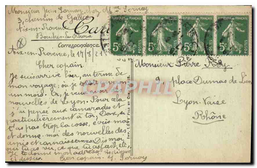 Aix-en-Provence — La Fontaine Monumentale — LL. — 2 bis — Verso
