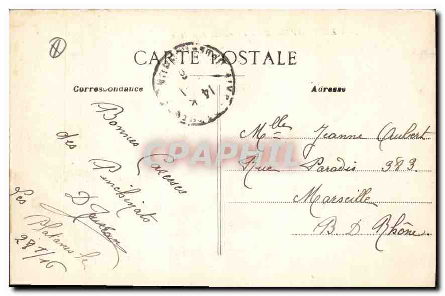 CPA Aix en Provence La Grande Fontaine  — Rückseite