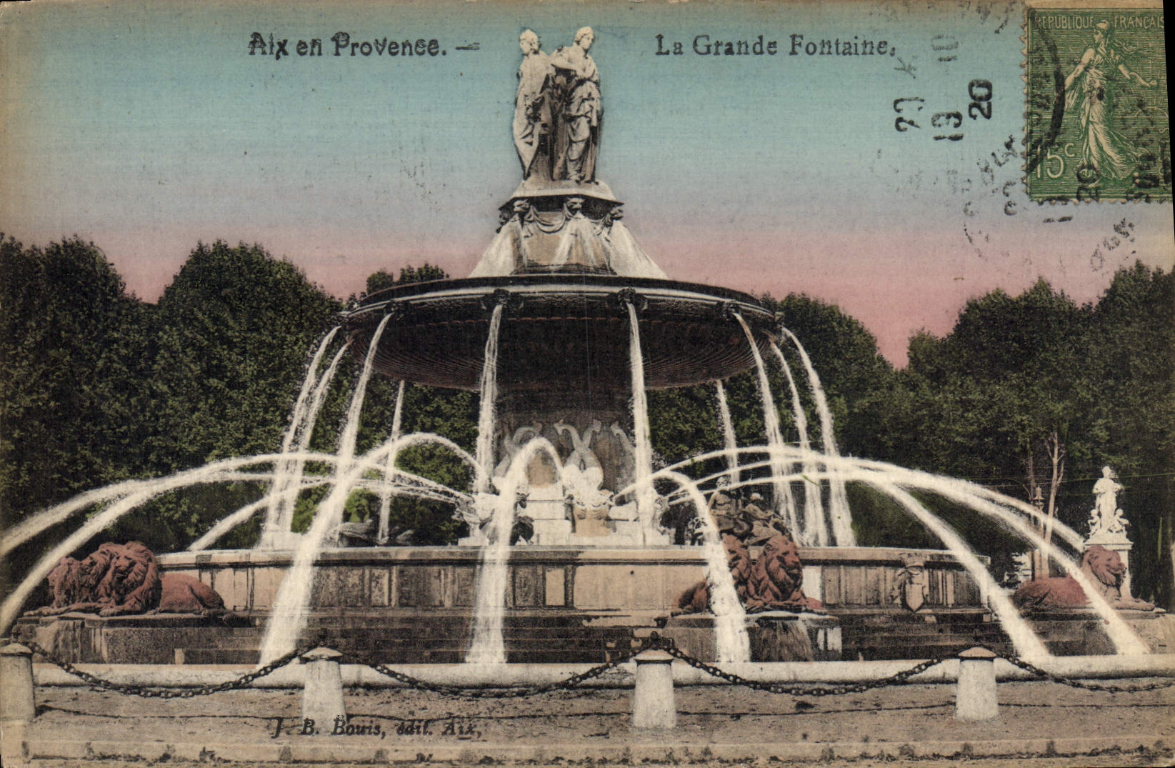 Aix en Provence — La Grande Fontaine — J.B. Bouris, édit. Aix