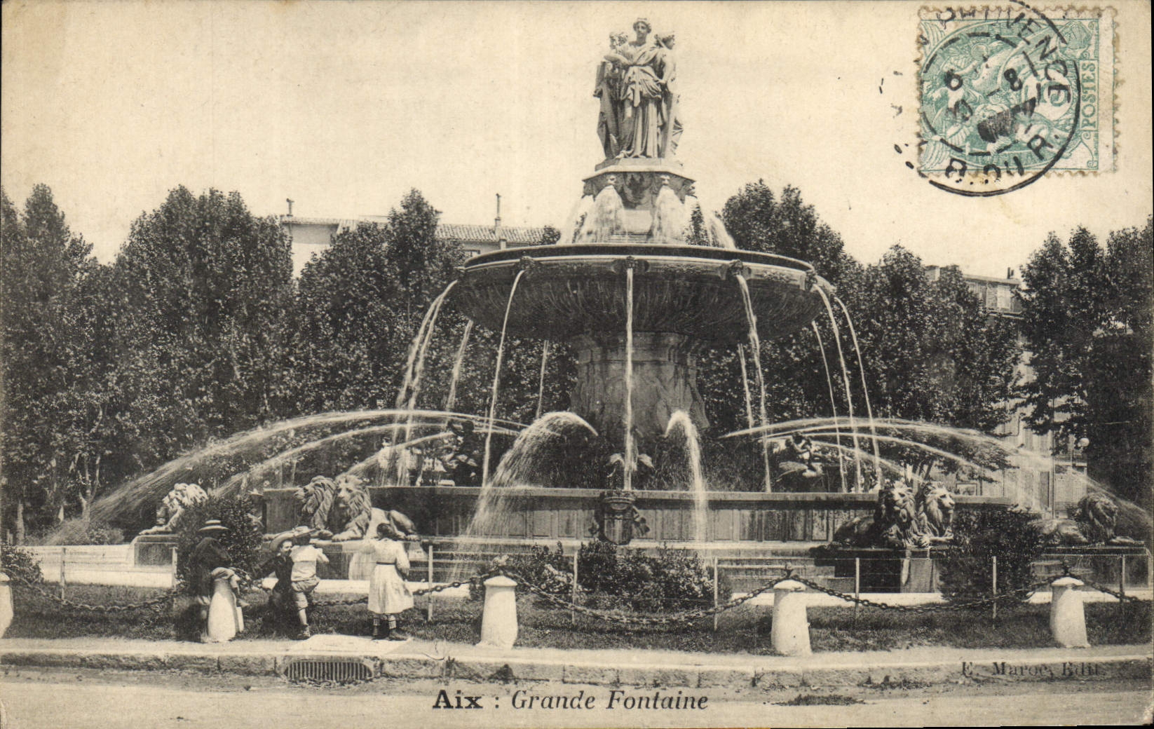 Aix : Grande Fontaine — Éditeur E. Maron, B. III