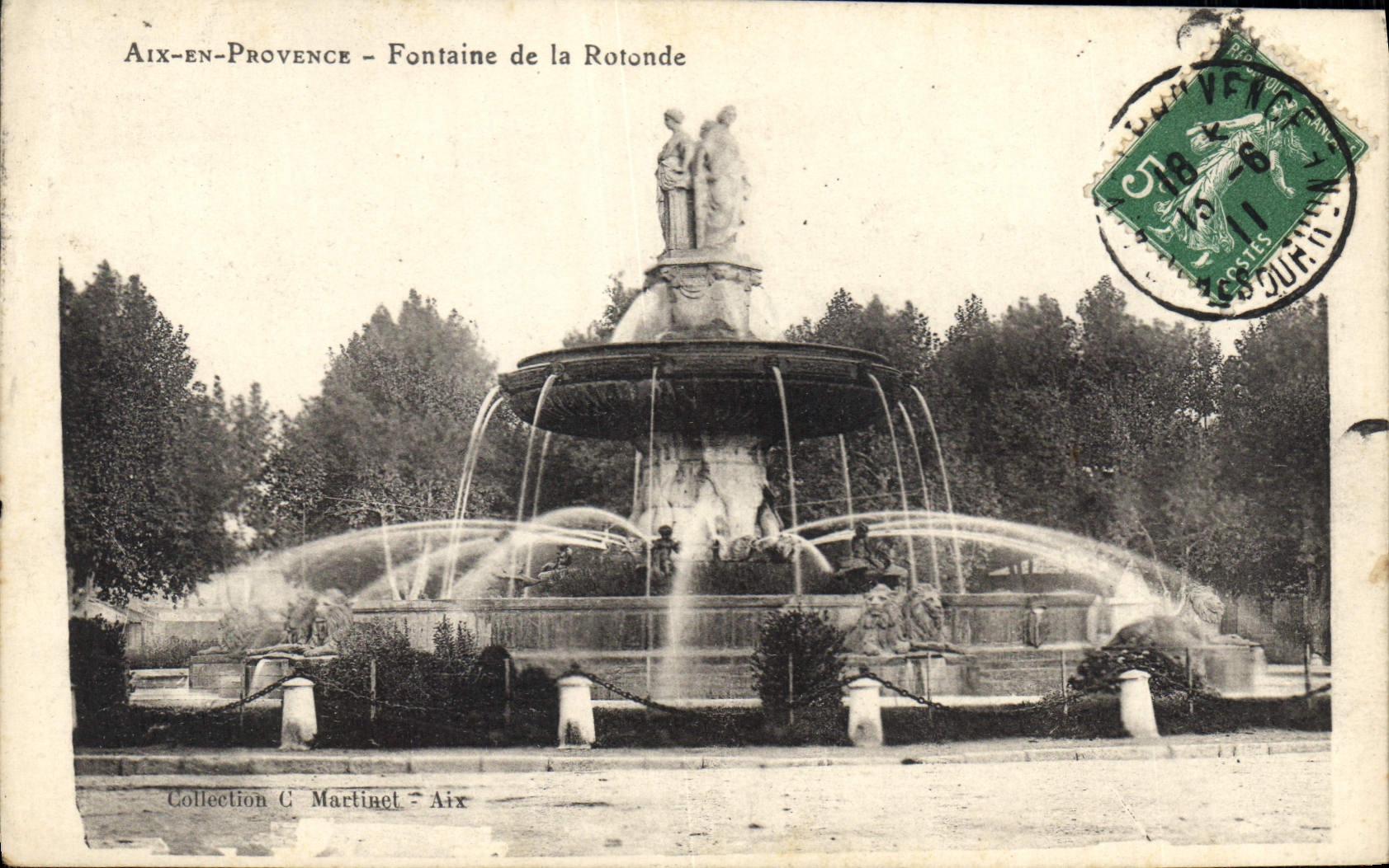 Aix-en-Provence — Fontaine de la Rotonde — Sammlung G. Martinet