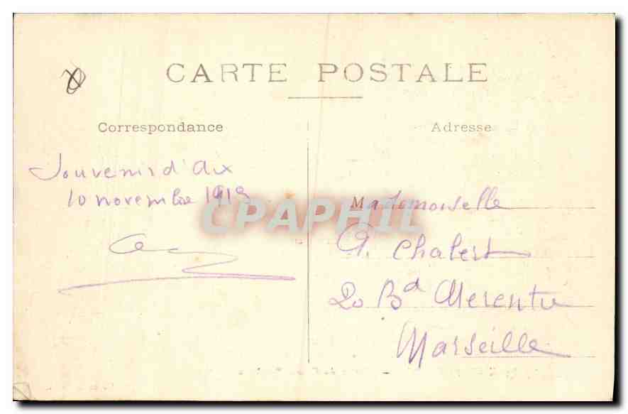 CPA Aix en Provence Sortie du Cours Mirabeau  — Verso