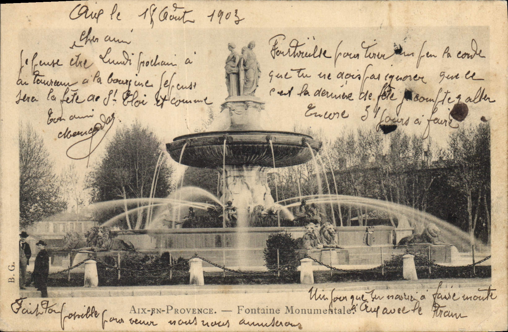 Aix-en-Provence — Fontaine Monumentale — B.G. éditeur