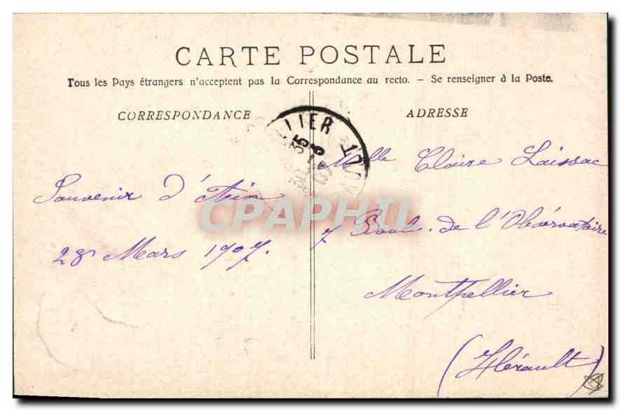 Aix-en-Provence — Monumentale Fontäne — Sammlung Jaussaud n°116 — Rückseite