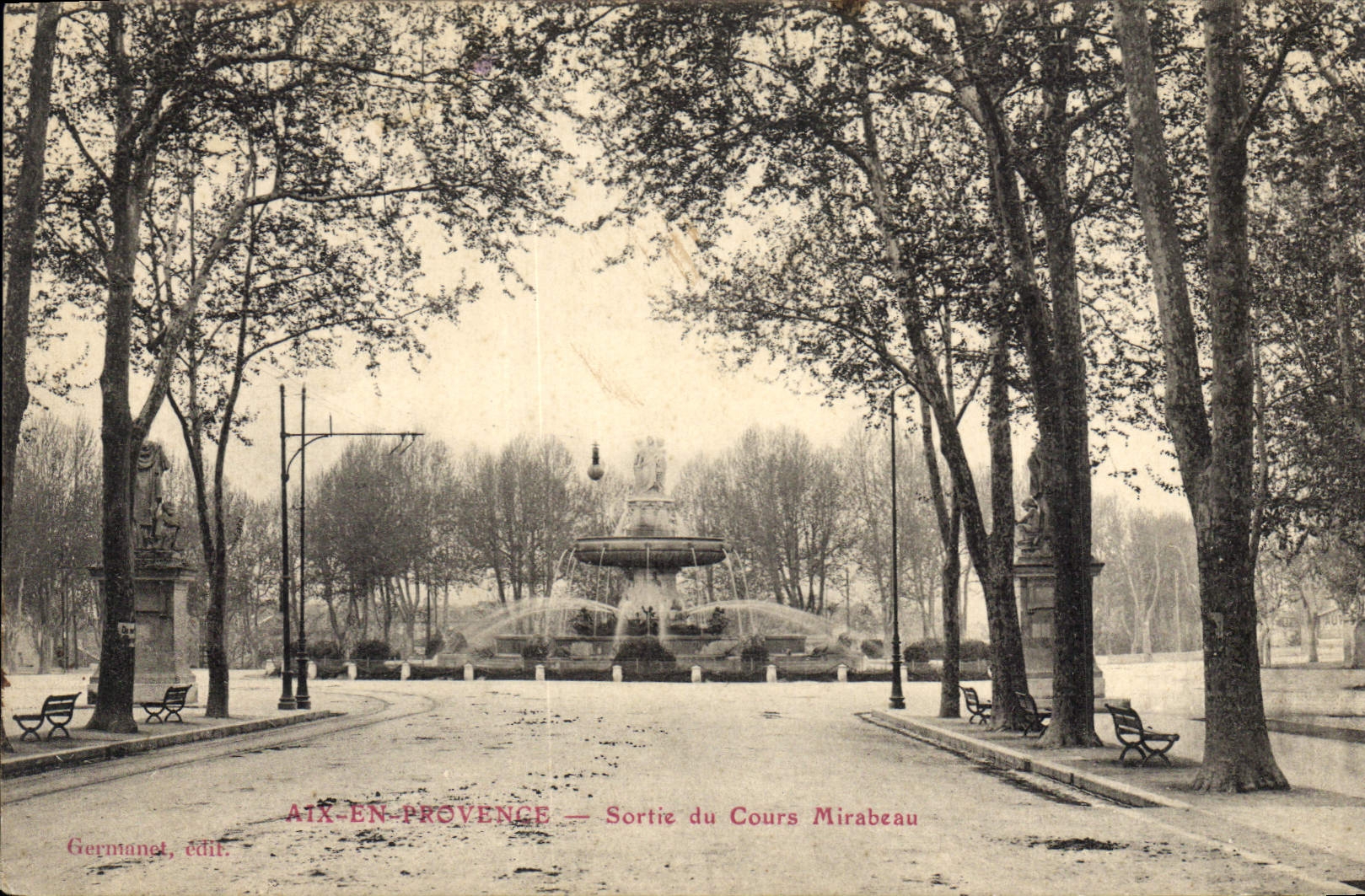 Aix-en-Provence — Sortie du Cours Mirabeau — Germainet, édit.
