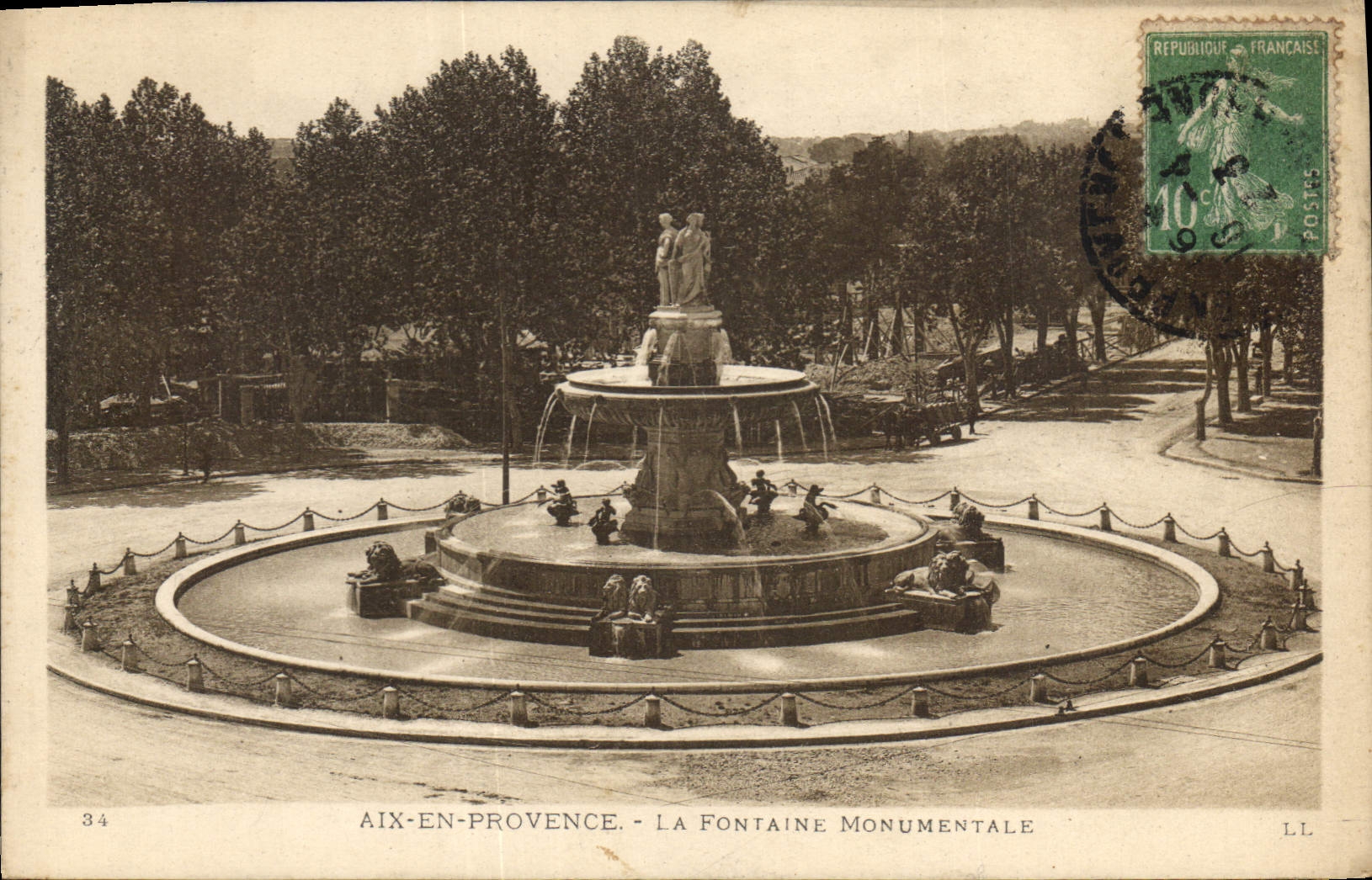 Aix-en-Provence — Die monumentale Fontäne — LL