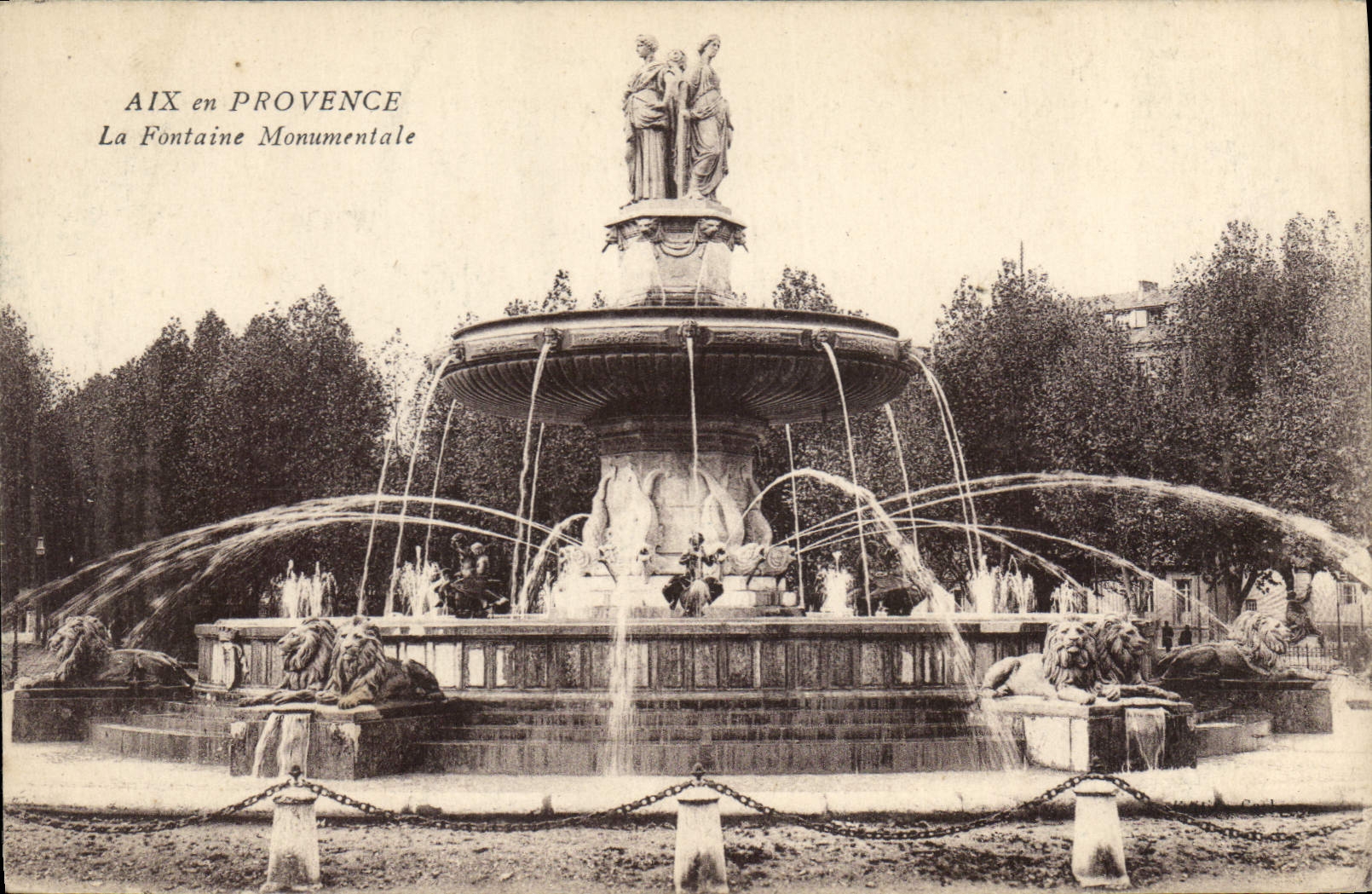 AIX en PROVENCE — La Fontaine Monumentale — sans éditeur ni n° de série visible