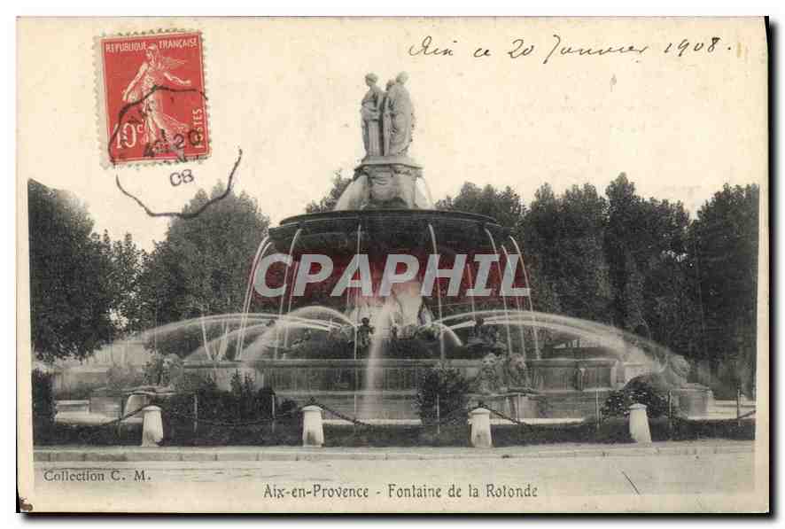 Aix-en-Provence - Fontäne der Rotonde — Sammlung C. M.