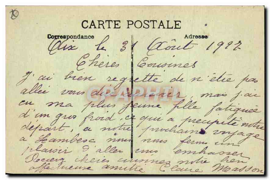 Aix en Provence — Fontaine de la Rotonde — Collection Martinel A18 — Achterkant