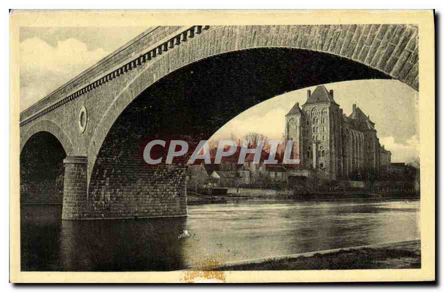 CPA Solesmes L'Abbaye vue sous le Pont 