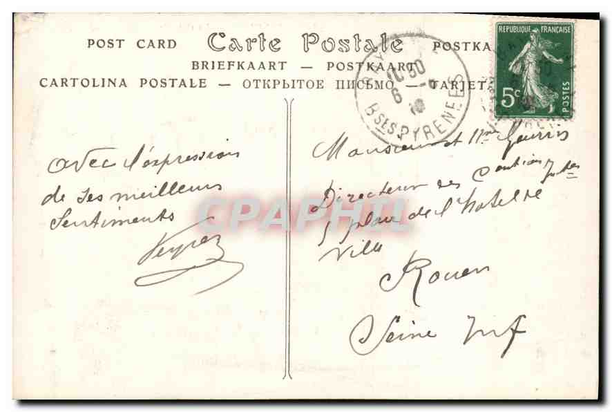 CPA Biarritz La Cote des Basques  — Rückseite