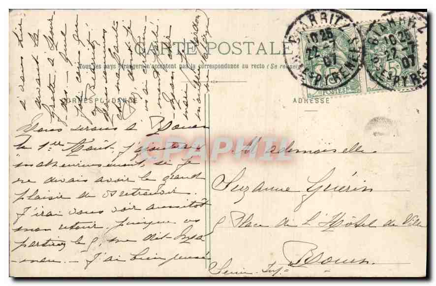 CPA Biarritz Pittoresque Biarritz A travers les Tamaris  — Verso