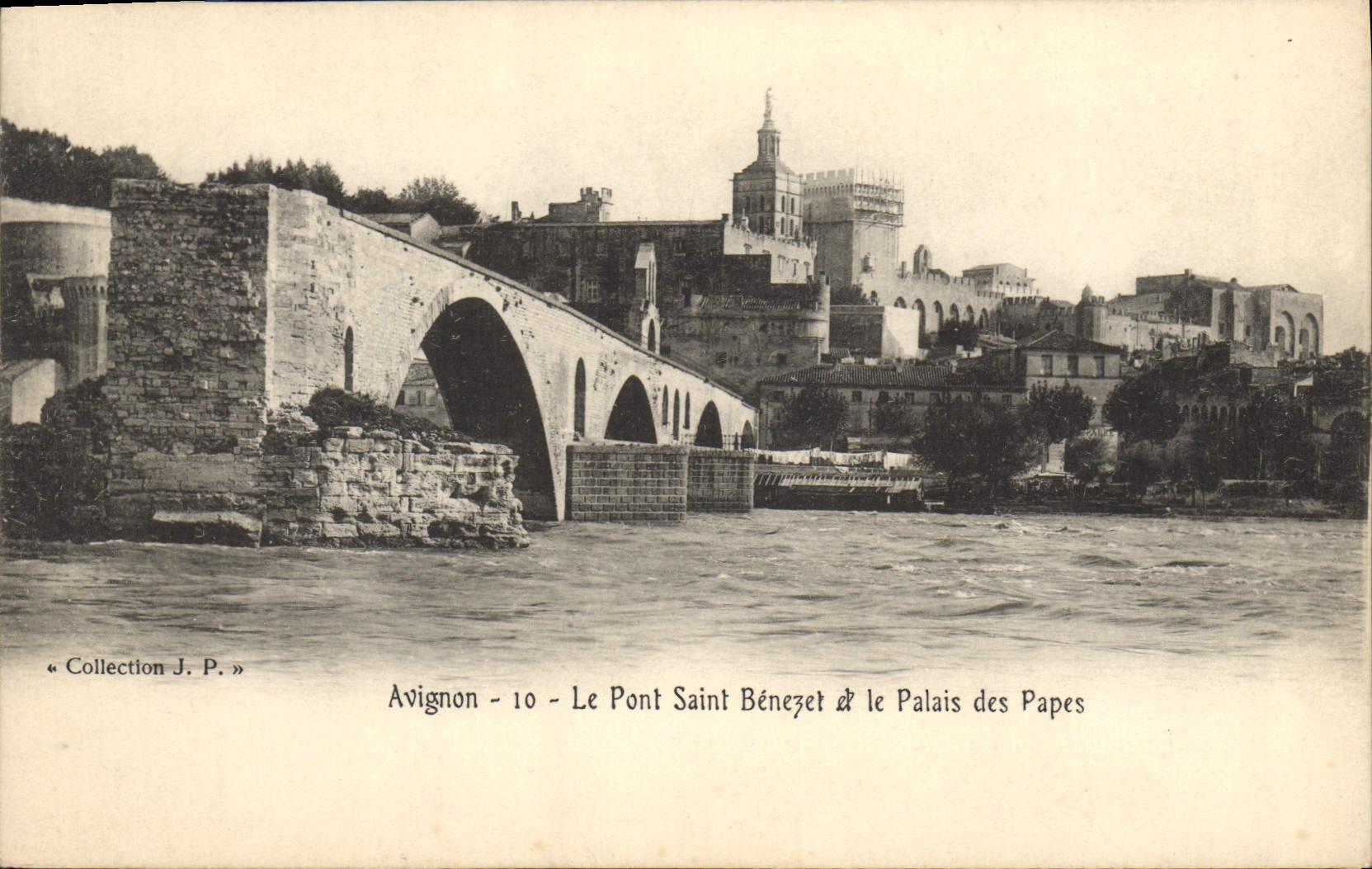 CPA Avignon Le Pont Saint Benezet et le Palais des Papes 