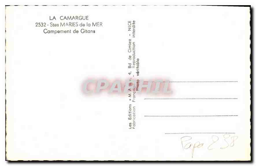 La Camargue — Campo dei Gitani — Les Editions « M.A.I.S. » — Verso
