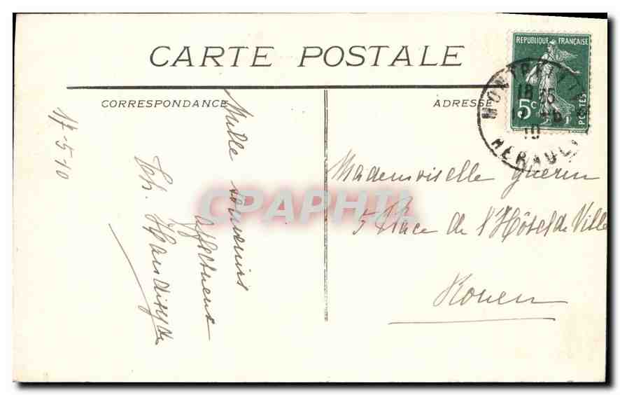 CPA Montpellier Place de la Comedie Entree de la Rue de la Loge  — Rückseite