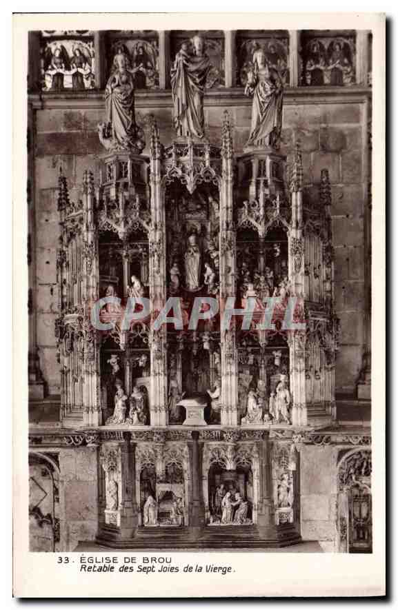 CPA Eglise de Brou Retable des Sept Joies de la Vierge 