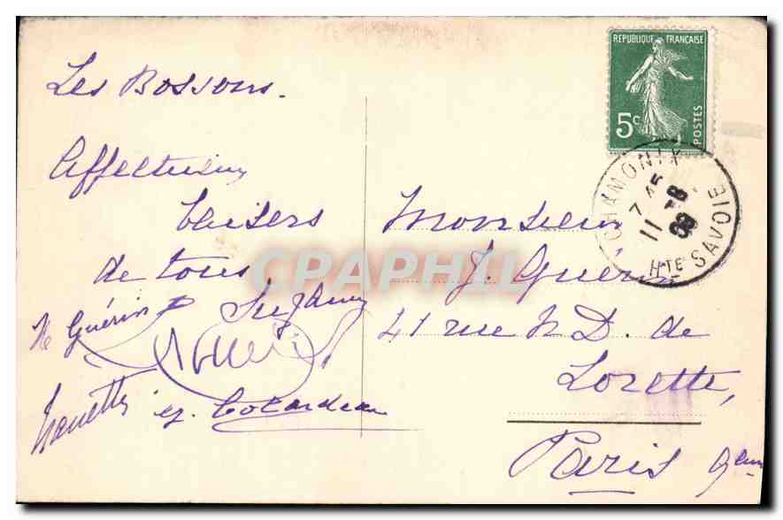 Grotte du Mont-Blanc et Aiguille du Midi — Charnaux Frères & C°, Genève, n°7072 — Verso