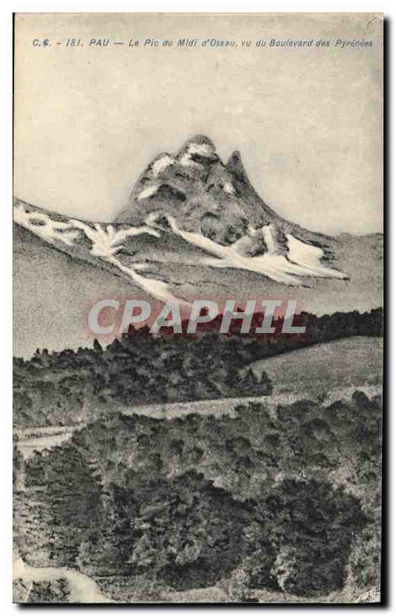 Le Pic du Midi d'Ossau, vu du Boulevard des Pyrénées — Pau — C.C. - 181