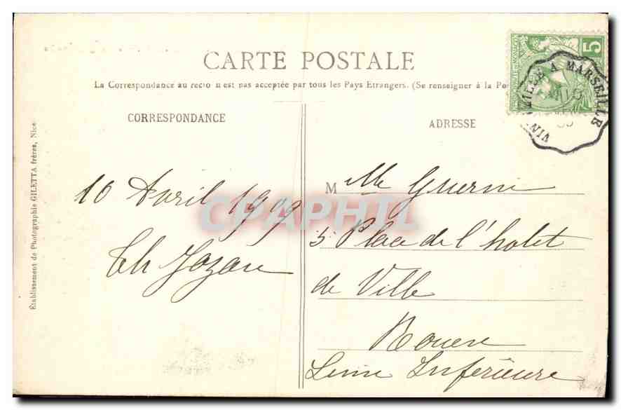 CPA Collection Artistique Monte Carlo Vue generale  — Rückseite