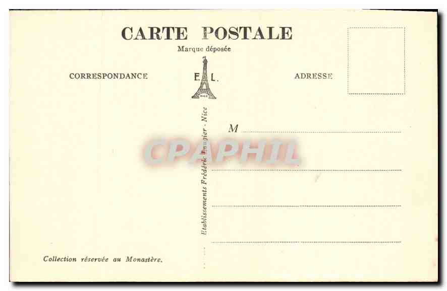 Notre-Dame de Laghet — Fraction de tableaux autour du Cloître — Éd. F.L. n°48 — Verso