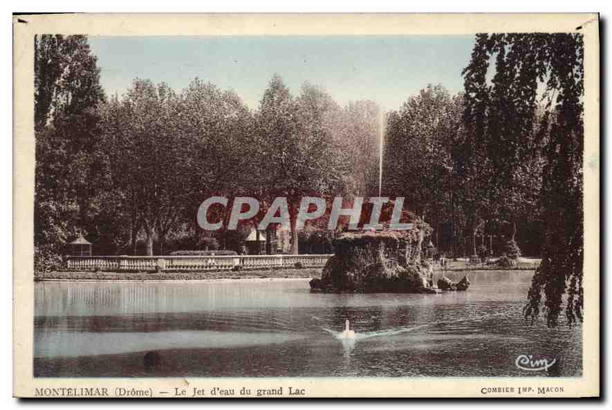 Montélimar (Drôme) — Le Jet d'eau du grand Lac — Combier Imp. Macon