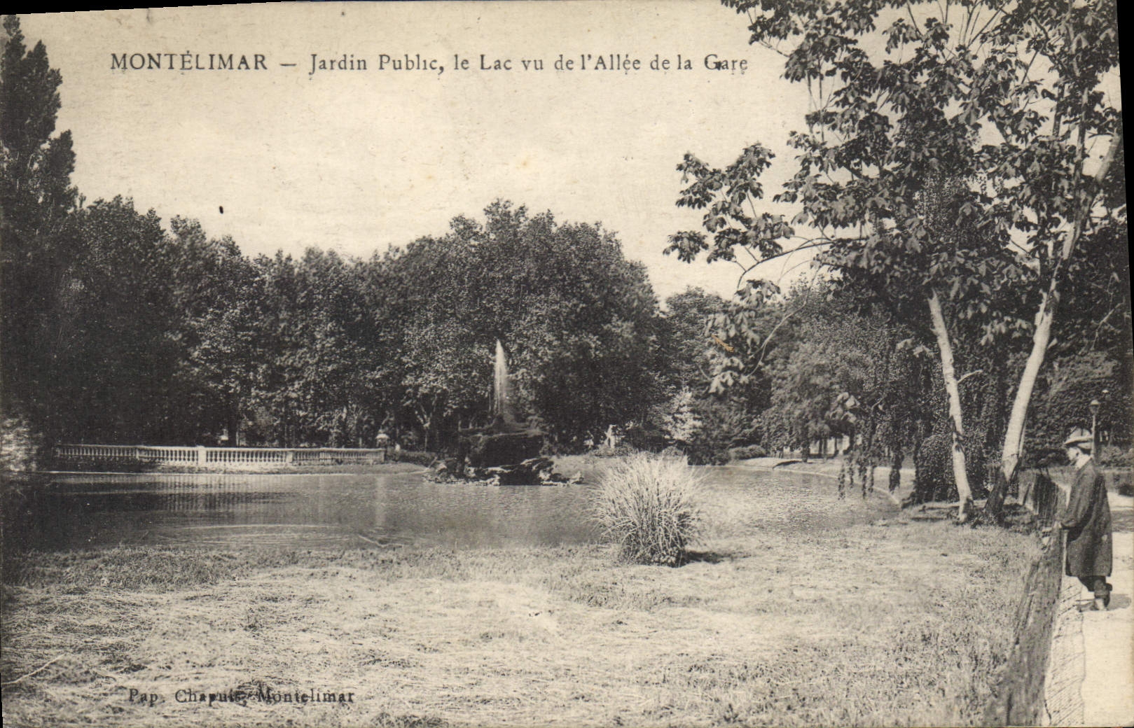 CPA Montelimar Jardin Public Le Lac vu de l'Allee de la Gare 